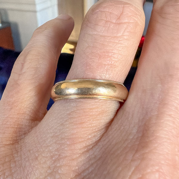 Vintage Millegrained Wedding Band Ring sold by Doyle and Doyle an antique and vintage jewelry boutique