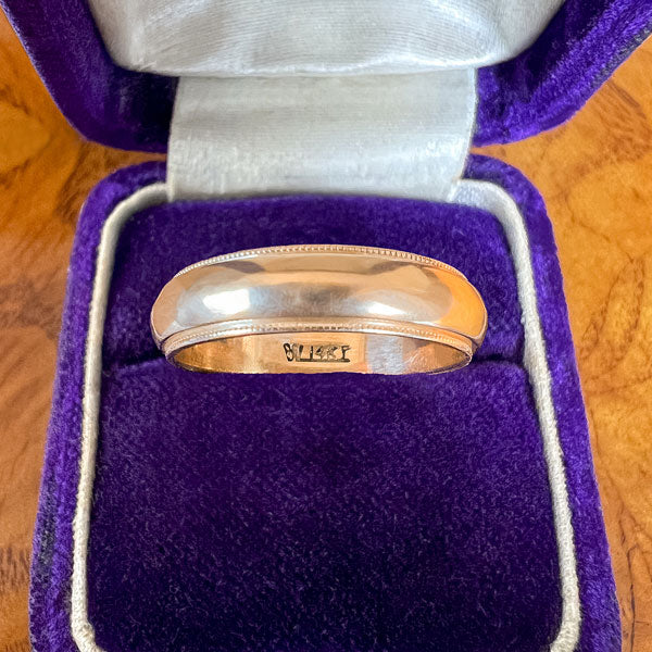 Vintage Millegrained Wedding Band Ring sold by Doyle and Doyle an antique and vintage jewelry boutique