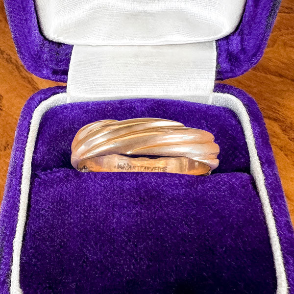 Vintage Twisted Pattern Wedding Band Ring sold by Doyle and Doyle an antique and vintage jewelry boutique
