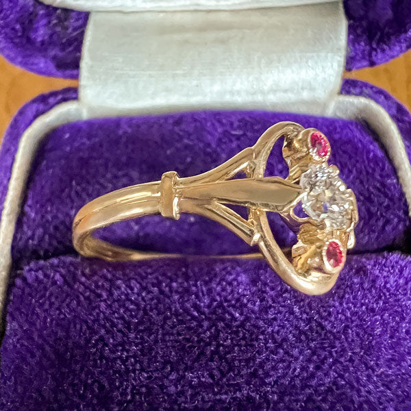 Antique Diamond & Ruby Ring sold by Doyle and Doyle an antique and vintage jewelry boutique