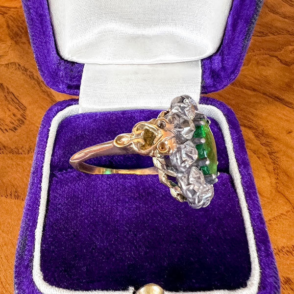 Antique Emerald & Diamond Ring sold by Doyle and Doyle an antique and vintage jewelry boutique