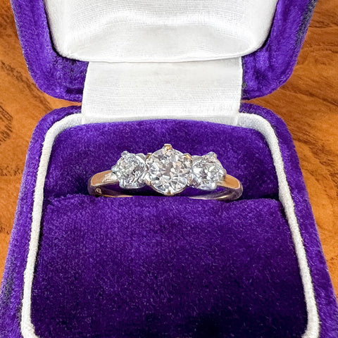Antique Tiffany & Co Diamond Three Stone Ring sold by Doyle and Doyle an antique and vintage jewelry boutique