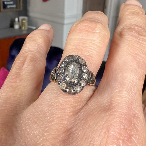 Georgian Rose Cut Diamond Ring sold by Doyle and Doyle an antique and vintage jewelry boutique