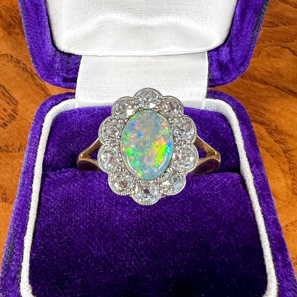 Edwardian Opal & Diamond Ring sold by Doyle and Doyle an antique and vintage jewelry boutique