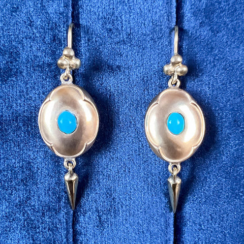 Victorian Turquoise Drop Earrings sold by Doyle and Doyle an antique and vintage jewelry boutique