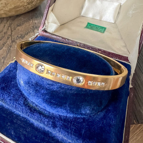 Victorian Rose Cut Diamond Bracelet sold by Doyle and Doyle an antique and vintage jewelry boutique