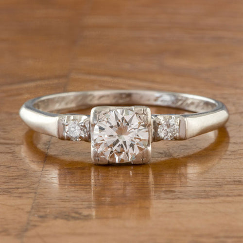 Vintage Engagement Ring, RBC. 0.40ct. sold by Doyle and Doyle an antique and vintage jewelry boutique