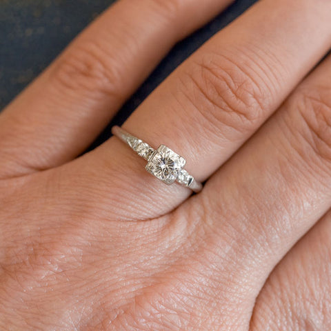 Vintage Engagement Ring, RBC. 0.40ct. sold by Doyle and Doyle an antique and vintage jewelry boutique