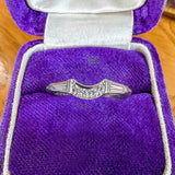 Vintage Curved Diamond Wedding Band Ring, 9-7-63 sold by Doyle and Doyle an antique and vintage jewelry boutique
