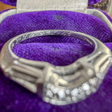 Vintage Curved Diamond Wedding Band Ring, 9-7-63 sold by Doyle and Doyle an antique and vintage jewelry boutique