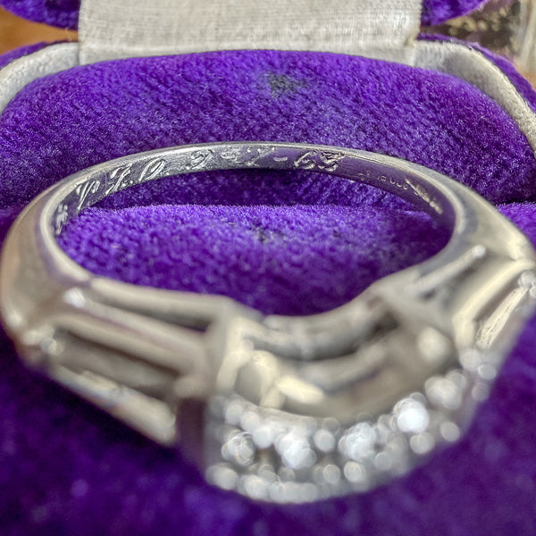 Vintage Curved Diamond Wedding Band Ring, 9-7-63 sold by Doyle and Doyle an antique and vintage jewelry boutique