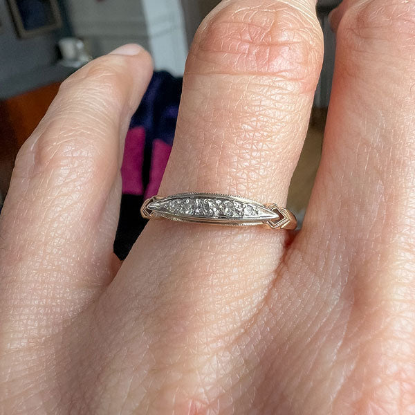 Vintage 1940s Diamond Wedding Band Ring, sold by Doyle & Doyle antique and vintage jewelry boutique