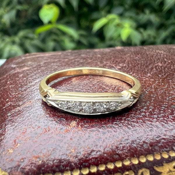Vintage 1940s Diamond Wedding Band Ring, sold by Doyle & Doyle antique and vintage jewelry boutique
