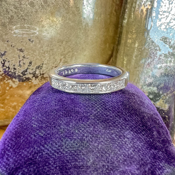 Vintage Princess Diamond Wedding Band Ring sold by Doyle and Doyle an antique and vintage jewelry boutique