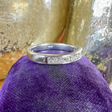 Vintage Princess Diamond Wedding Band Ring sold by Doyle and Doyle an antique and vintage jewelry boutique