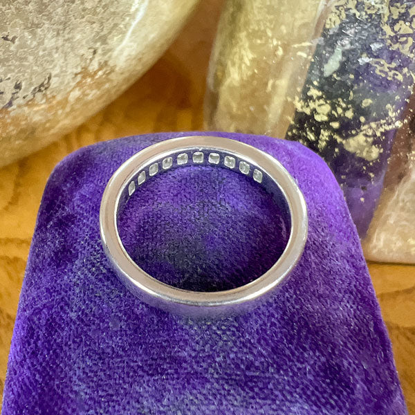 Vintage Princess Diamond Wedding Band Ring sold by Doyle and Doyle an antique and vintage jewelry boutique