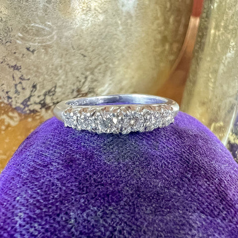 Vintage Diamond Wedding Band Ring, Size 4.5