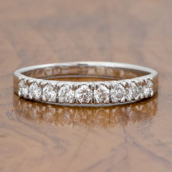 Vintage Diamond Wedding Band Ring sold by Doyle and Doyle an antique and vintage jewelry boutique