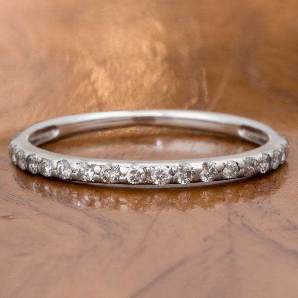 Estate Diamond Wedding Band sold by Doyle and Doyle an antique and vintage jewelry boutique