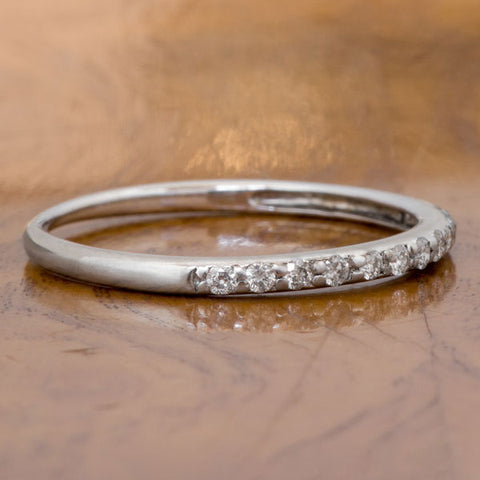 Estate Diamond Wedding Band sold by Doyle and Doyle an antique and vintage jewelry boutique