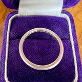 Vintage Half Round Platinum Wedding Band, 1955 sold by Doyle and Doyle an antique and vintage jewelry boutique