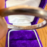 Vintage Half Round Platinum Wedding Band, 1955 sold by Doyle and Doyle an antique and vintage jewelry boutique