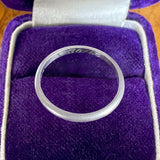 Vintage Half Round Platinum Wedding Band sold by Doyle and Doyle an antique and vintage jewelry boutique
