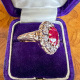 Antique Ruby & Old Mine Cut Diamond Ring, 3.10ct. sold by Doyle and Doyle an antique and vintage jewelry boutique