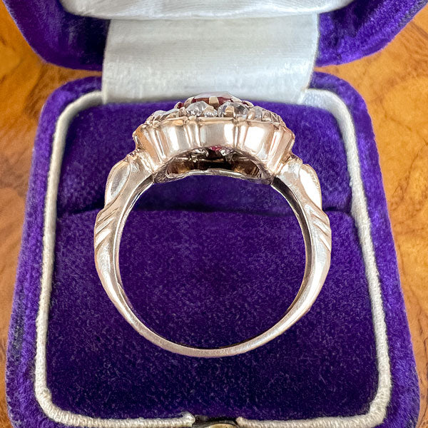 Antique Ruby & Old Mine Cut Diamond Ring, 3.10ct. sold by Doyle and Doyle an antique and vintage jewelry boutique