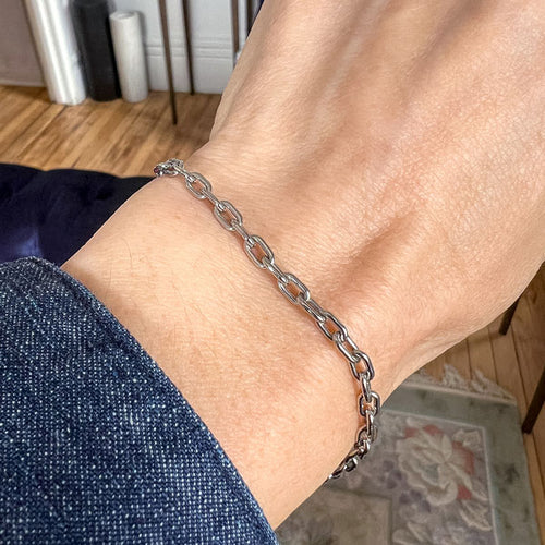 Vintage Cable Link Bracelet sold by Doyle and Doyle an antique and vintage jewelry boutique