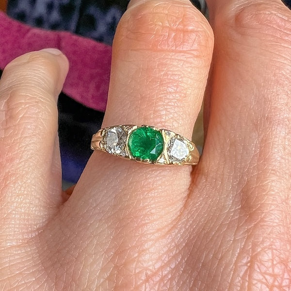 Vintage Emerald & Diamond Ring, sold by Doyle & Doyle antique and vintage jewelry boutique