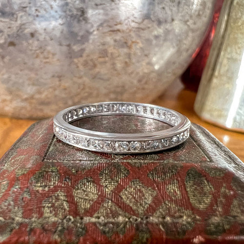 Vintage Diamond Eternity Wedding Band Ring sold by Doyle and Doyle an antique and vintage jewelry boutique