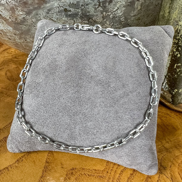 Vintage Platinum Chain Bracelet sold by Doyle and Doyle an antique and vintage jewelry boutique