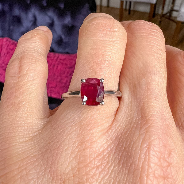 Vintage Ruby & Diamond Ring sold by Doyle and Doyle an antique and vintage jewelry boutique