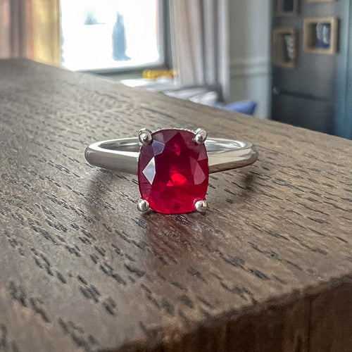 Vintage Ruby & Diamond Ring sold by Doyle and Doyle an antique and vintage jewelry boutique