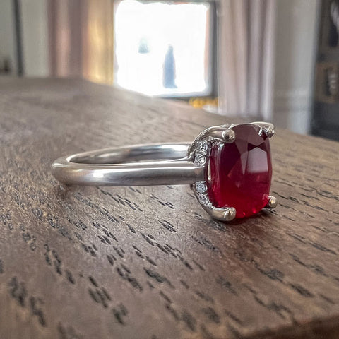 Vintage Ruby & Diamond Ring sold by Doyle and Doyle an antique and vintage jewelry boutique