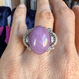 Vintage Purplish Pink Star Sapphire & Diamond Ring, from Doyle & Doyle antique and vintage jewelry boutique