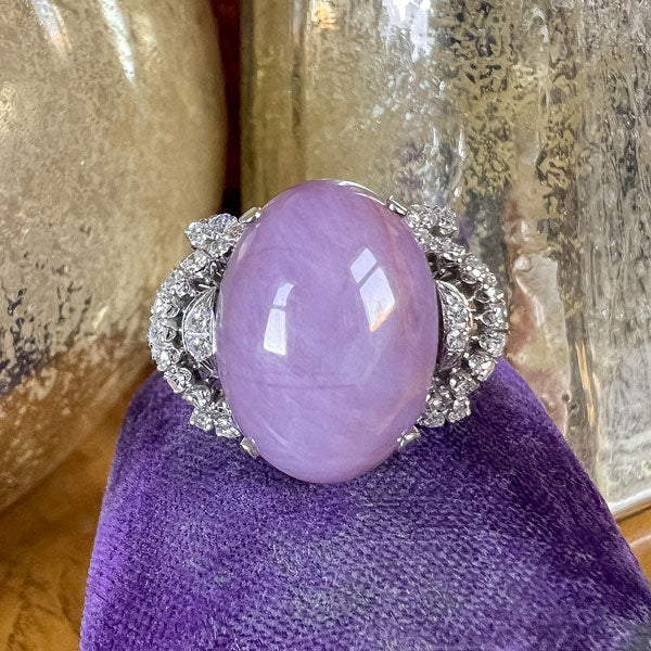 Vintage Purplish Pink Star Sapphire & Diamond Ring, from Doyle & Doyle antique and vintage jewelry boutique