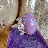Vintage Purplish Pink Star Sapphire & Diamond Ring, from Doyle & Doyle antique and vintage jewelry boutique