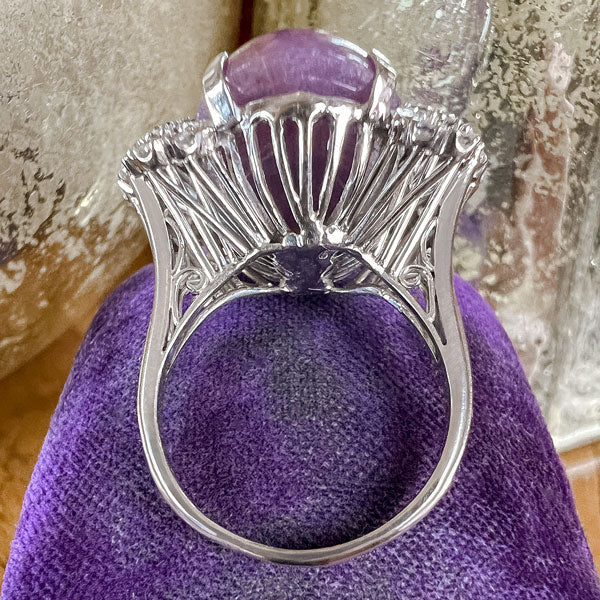 Vintage Purplish Pink Star Sapphire & Diamond Ring, from Doyle & Doyle antique and vintage jewelry boutique