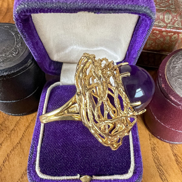 Vintage Amethyst Gold Ring sold by Doyle and Doyle an antique and vintage jewelry boutique