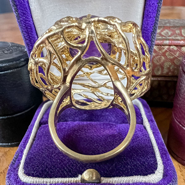 Vintage Amethyst Gold Ring sold by Doyle and Doyle an antique and vintage jewelry boutique
