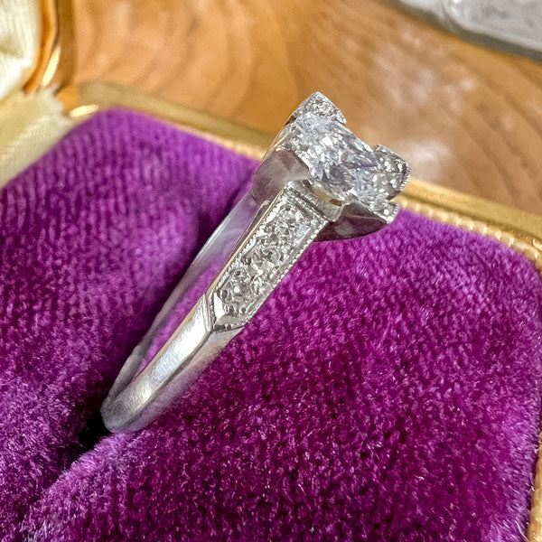 Vintage Engagement Ring, Oval 0.36ct. sold by Doyle and Doyle an antique and vintage jewelry boutique