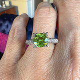 Vintage Peridot & Diamond Ring, 1.75ct. sold by Doyle and Doyle an antique and vintage jewelry boutique