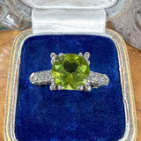 Vintage Peridot & Diamond Ring, 1.75ct. sold by Doyle and Doyle an antique and vintage jewelry boutique
