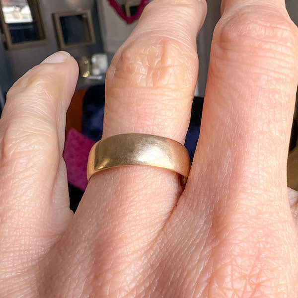 Vintage Yellow Gold Wedding Band Ring sold by Doyle and Doyle an antique and vintage jewelry boutique