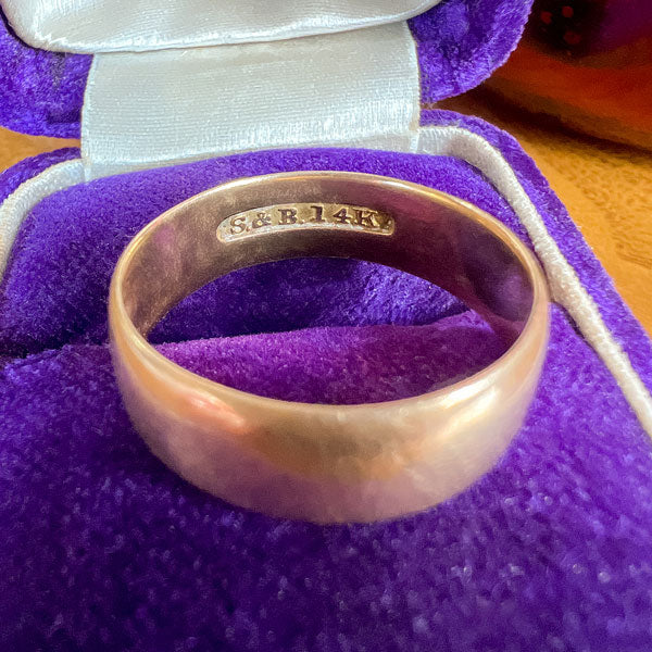 Vintage Yellow Gold Wedding Band Ring sold by Doyle and Doyle an antique and vintage jewelry boutique