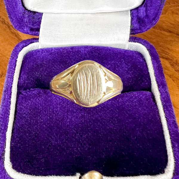 Vintage Gold Signet Ring, from Doyle & Doyle antique and vintage jewelry boutique