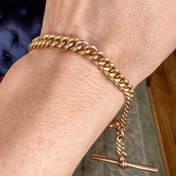 Vintage Watch Chain Curb Link Bracelet sold by Doyle and Doyle an antique and vintage jewelry boutique