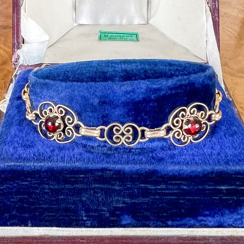 Vintage Filigree Link Bracelet sold by Doyle and Doyle an antique and vintage jewelry boutique